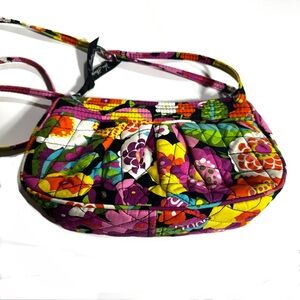 Vera Bradley Small Crossbody Bag Colorful Floral Design Adjustable Strap